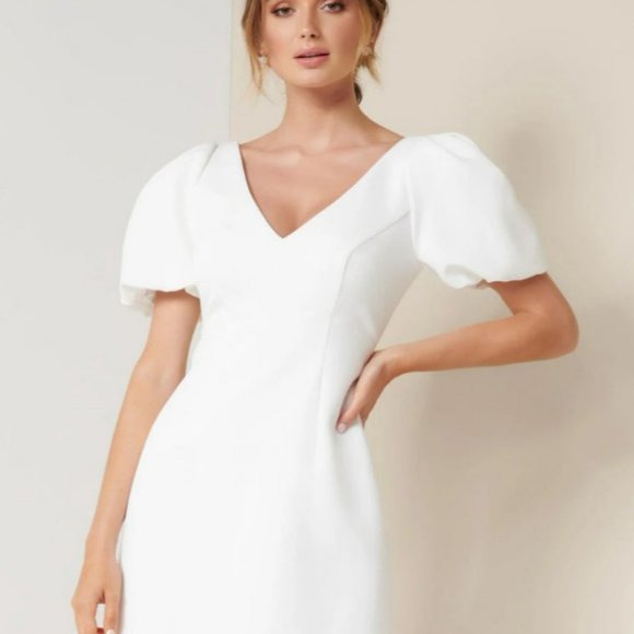 Emilia Puffed-Sleeve Mini Dress - Picture 1 of 5
